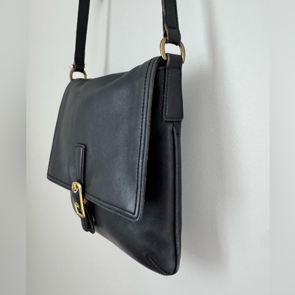 COACH 9592 Vintage Leather Legacy Slim Flap Crossbody Bag Black - Picture 6 of 16